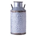 Vintiquewise Rustic Farmhouse Style Galvanized Metal Milk Can Decoration Planter and Vase, Large QI003454.L